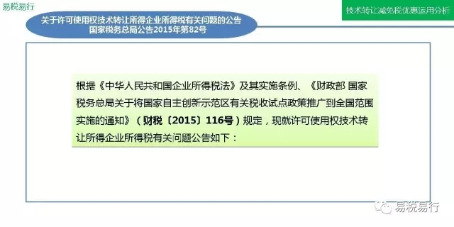技术转让减免税优惠运用分析(上篇)